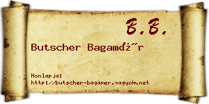 Butscher Bagamér névjegykártya